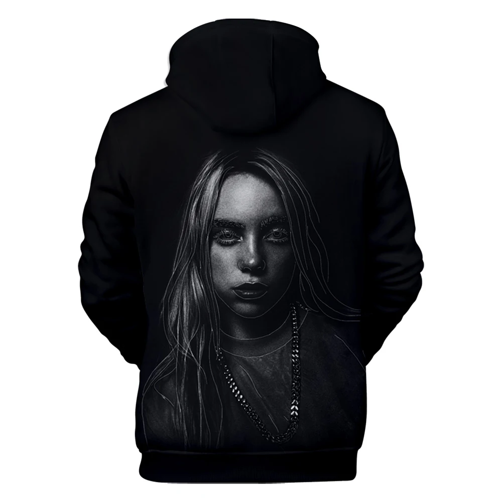 Billie Eilish/Новинка; толстовка с 3D рисунком для мужчин и женщин; Модный пуловер; Детский Повседневный синий свитер с 3D принтом для мальчиков и девочек