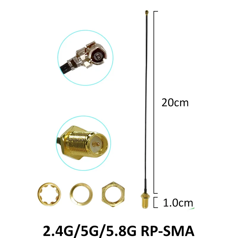 GRANDWISDOM 5pcs 2.4g 5.8g antenna 5dbi sma female wlan wifi dual band antene antena IPX ipex 1 SMA male pigtail Extension Cable
