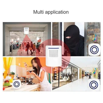

110-240V Doorbell White Motion Sensor Wireless Infrared Sensor Receiver