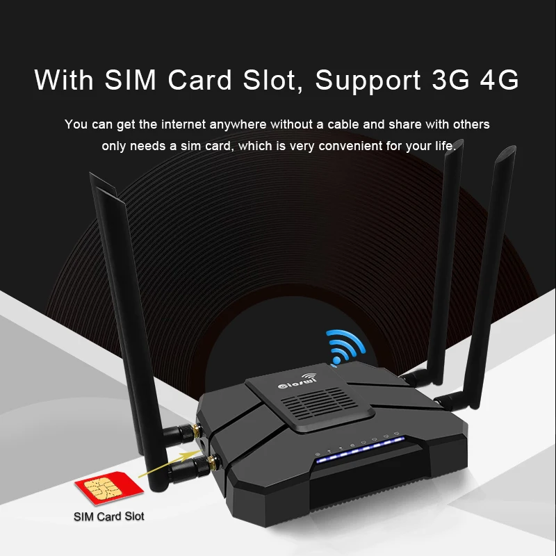 HUASIFEI Gigabit Wifi Router 4g Sim Card For Wi fi Router With Sim Card Dual 5 ghz 1200Mbps CAT4 CAT6 Indoor 4G Wifi Router