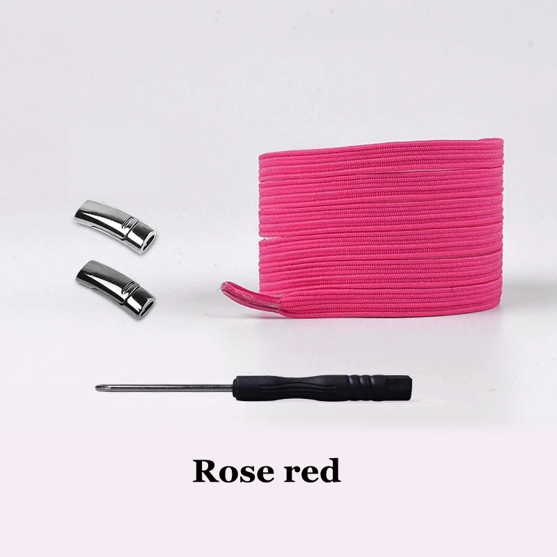 Rose red Новинка, магнитный шнурок, эластичные фиксирующие шнурки, быстро не завязываются, шнурки для обуви, для детей и взрослых, унисекс, спортивные туфли со шнурками, шнурки для обуви - Цвет: Rose red