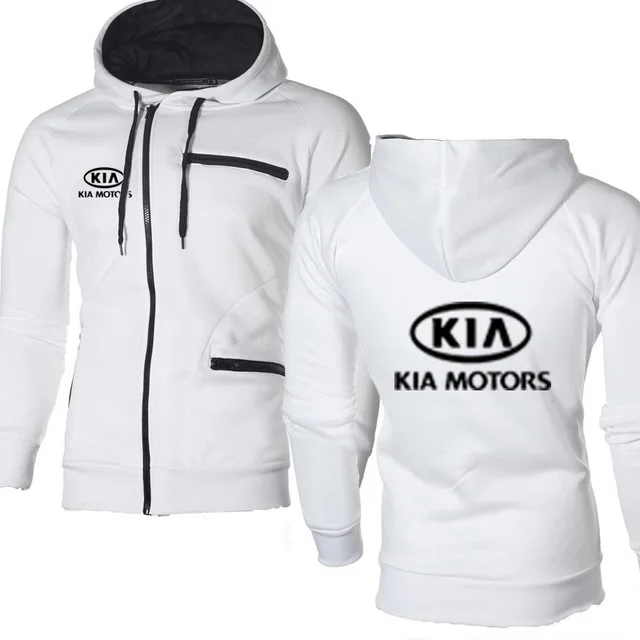 Мужская куртка для KIA Car с логотипом, повседневная, хип-хоп, Harajuku, с длинным рукавом, флисовая, теплая, с капюшоном, толстовки на молнии для мужчин