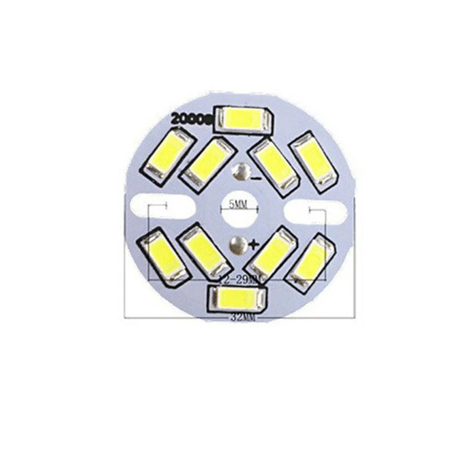 10Pcs LED PCB 빛 보드 설치 SMD5730 LED 칩 알루미늄 램프 플레이트 5W 32mm 40mm 44mm 크리스탈 전구 DIY