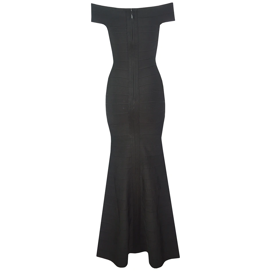 BANDAGE Winter New Sexy Long Bandage Dresses Women Vestidos Christmas Party Dress Off Shoulder Maxi Mermaid Dress