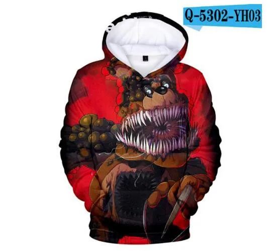 Осенняя толстовка с 3D принтом пять ночей Фредди для мальчиков и девочек