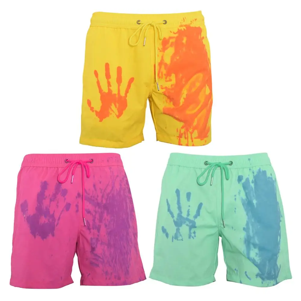

Beach Shorts Men Magical Color Change Swimming Short Trunks Summer Swimsuit Swimwear Shorts Quick Dry Bathing Beach Pants New