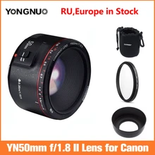 YONGNUO-Lente de foco automático de grande abertura YN50mm F1.8 II, pequena, de efeito, Bokeh, para câmera Canon EOS 70D 5D2 5D3 DSLR