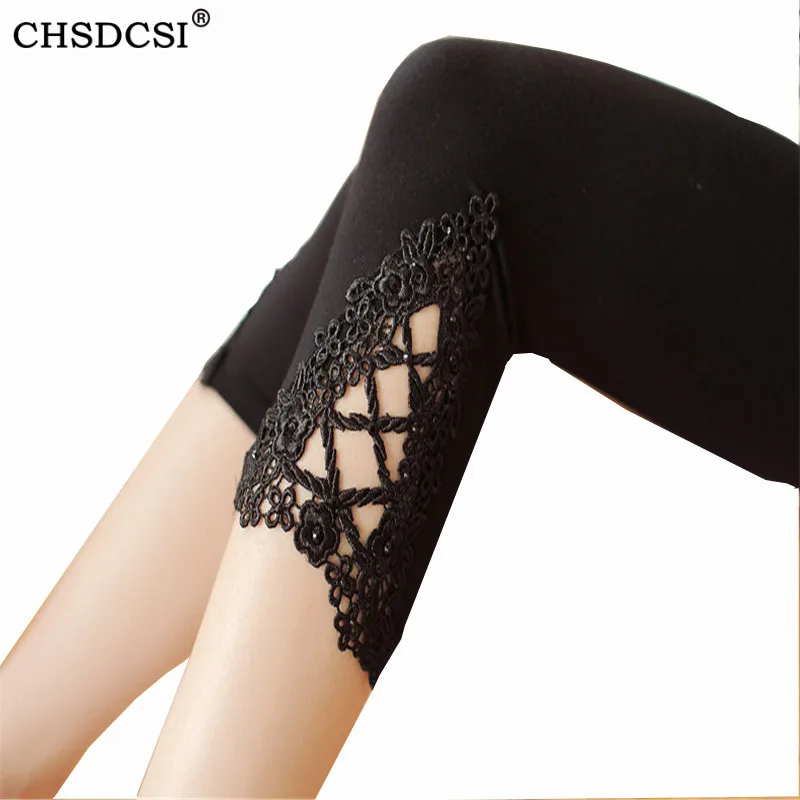 CHSDCSI Lace Style Modal Cotton Leggins Women's Candy Color Stretchy Elasticity Capris Cropped Leggings Black Fitnees Leggins CHSDCSI Lace Style Modal Cotton Leggins Women's Candy Color Stretchy Elasticity Capris Cropped Leggings Black Fitnees Leggins