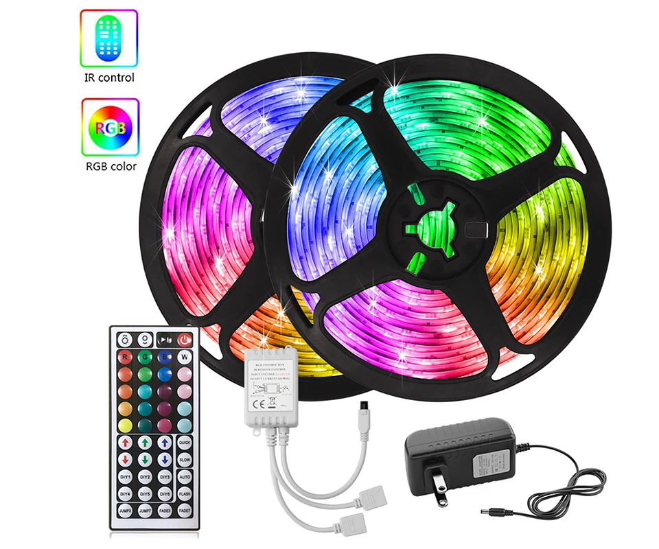 30M Led TV Strip RGB 44Key Control Led Strips 5050 BackLight Desktop Wall Room Led Strip 20M 25M LED PLUG US/EU/AU/UK