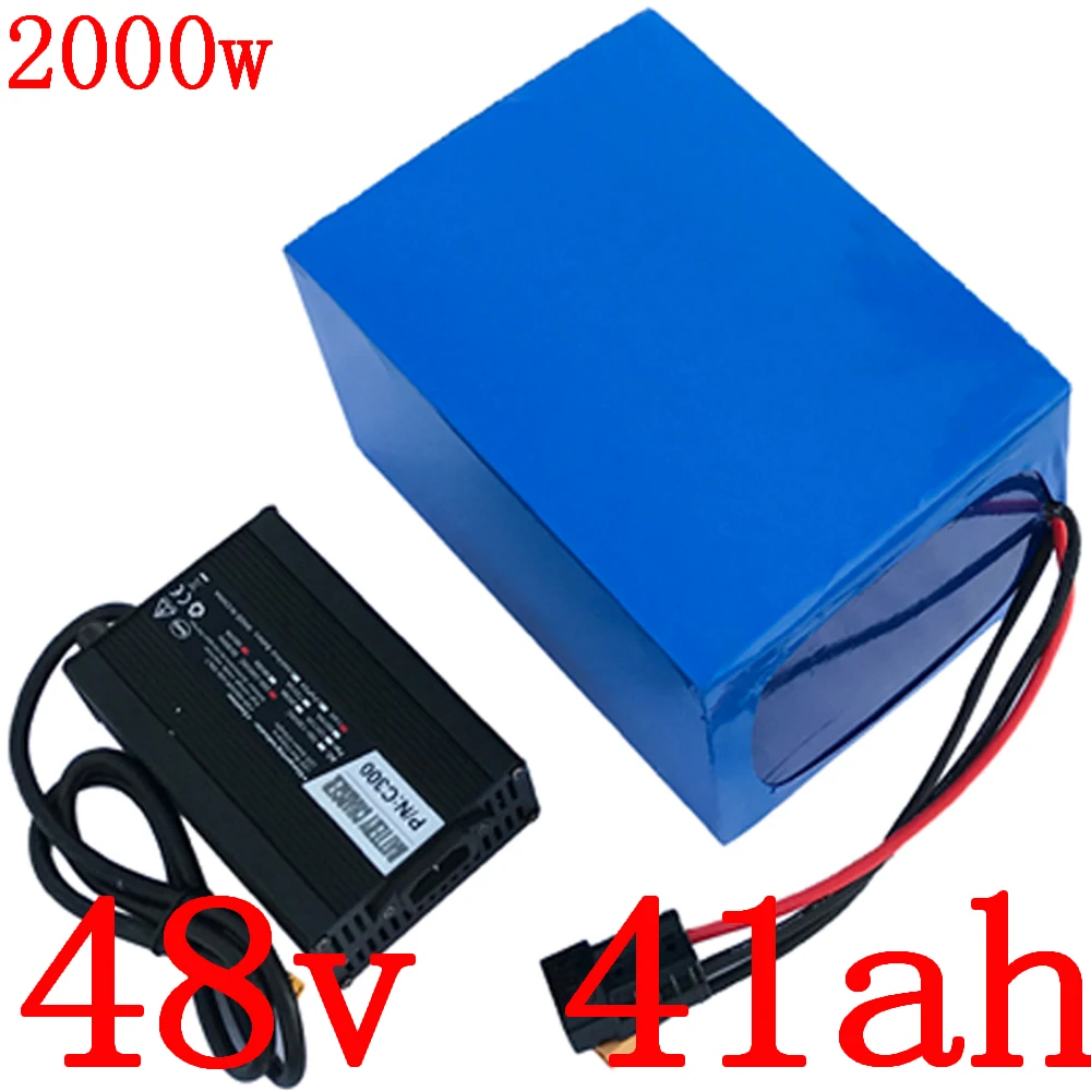 48V 1000W 1500W 2000W батарея 48v 40ah электрическая велосипедная батарея 48V 40AH литиевая батарея с 50A BMS и 54,6 V 5A зарядным устройством