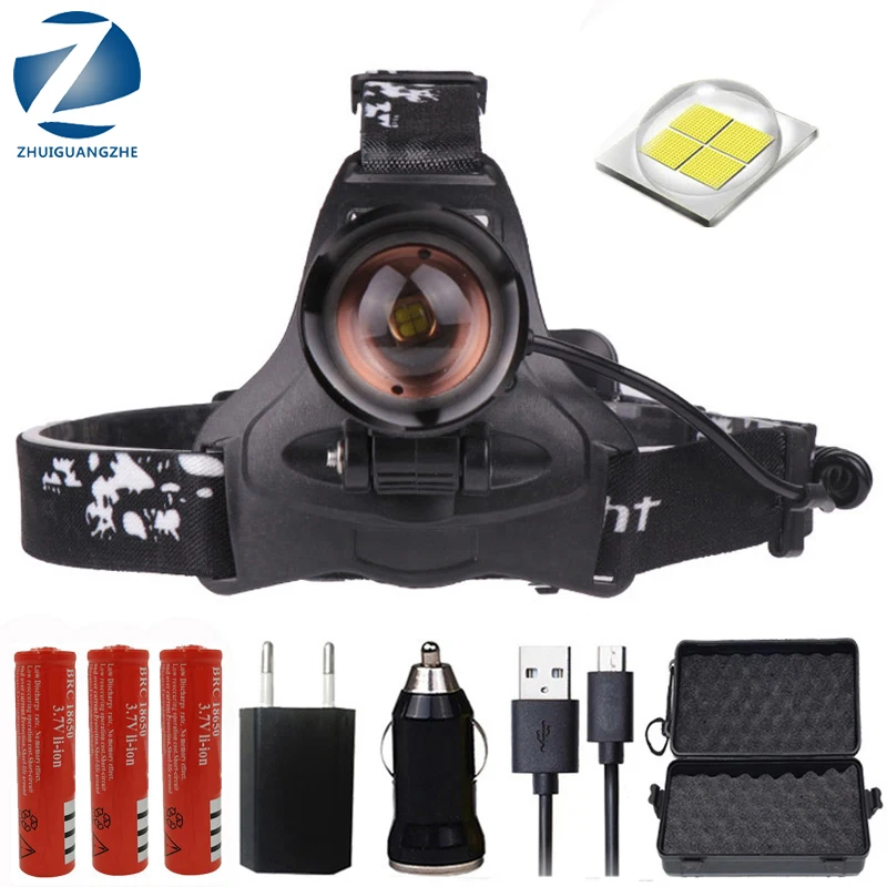 Светодиодный налобный фонарь Litwod Z30 CREE XLamp XHP70 мощный с увеличительным объективом