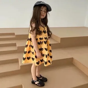 

Pre-sale BOBOmoon 2020 INS NEW Summer Baby Girl Casual Dresses Full of Love Suspender Dress Girls Princess Floral Dress Girl