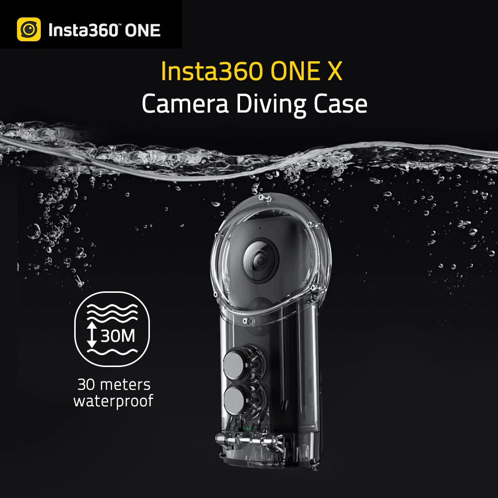 

Insta360 ONE X Camera Diving Case Housing IPX8 360 Camera Waterproof 30 Meters Standard 1/4In Screw Hole for Surfing Diving