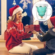 300 мл Рождественская двухслойная стеклянная чашка, двухслойная Рождественская елка, звездная чашка желаний, стеклянные кружки, рождественский подарок