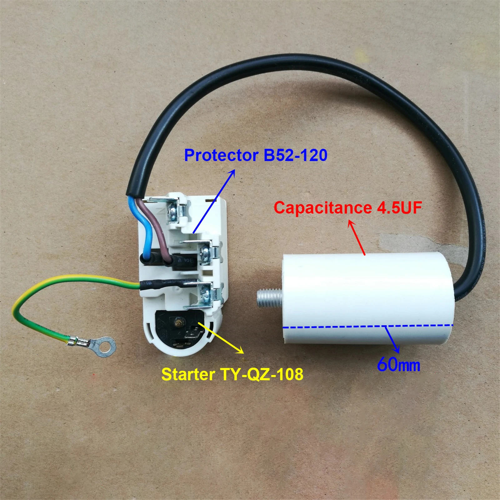 For Haier Refrigerator Starter Ty Qz 108 Protector B52 120 Compressor Relay Accessories With 4 5uf Capacitor Refrigerator Parts Aliexpress