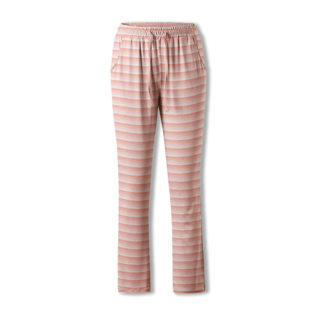 Pink Stripe Neatie Kiddie Ночная пижама в полоску, пижамные штаны для женщин, длинная домашняя одежда для отдыха, весенне-осенняя одежда для сна, S-XXXXL - Цвет: Pink Stripe