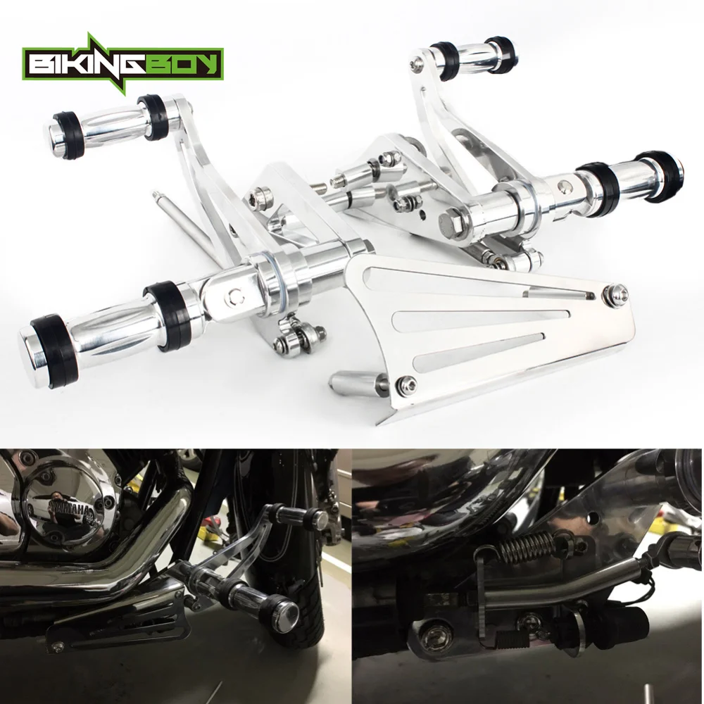 Передние контроллеры BIKINGBOY подножки для Yamaha XVS 1100 V-Star Custom Classic Silverado 99 00 01 02 03 04 05 06 07