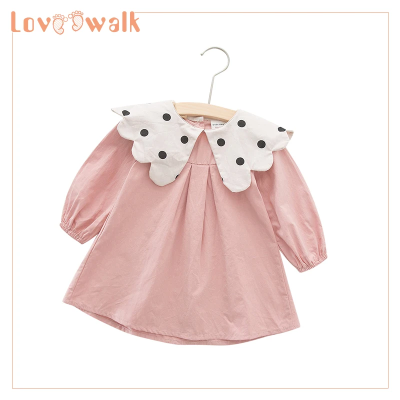 Осенние платья для маленьких девочек Платье-пачка с длинными рукавами