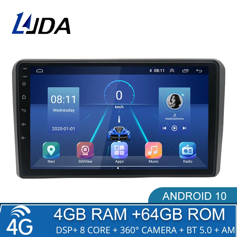 Автомагнитола 4 Гб + 64 ГБ DSP 2 din Android 10 0 4G сетевой мультимедийный видеоплеер для Audi A3