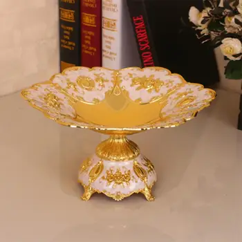 

European Style Fruit Plate High Grade Alloy Snack Dish Metal Melon Storage Plate