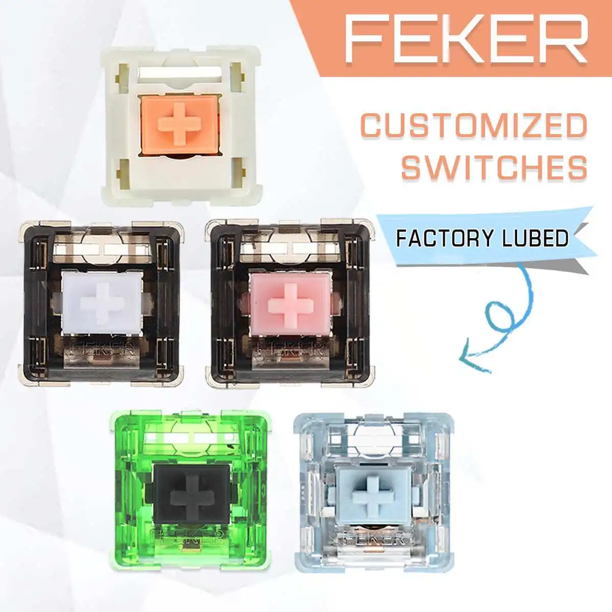 Feker keyboard switch shaft body diy holy panda switch smokey tactile