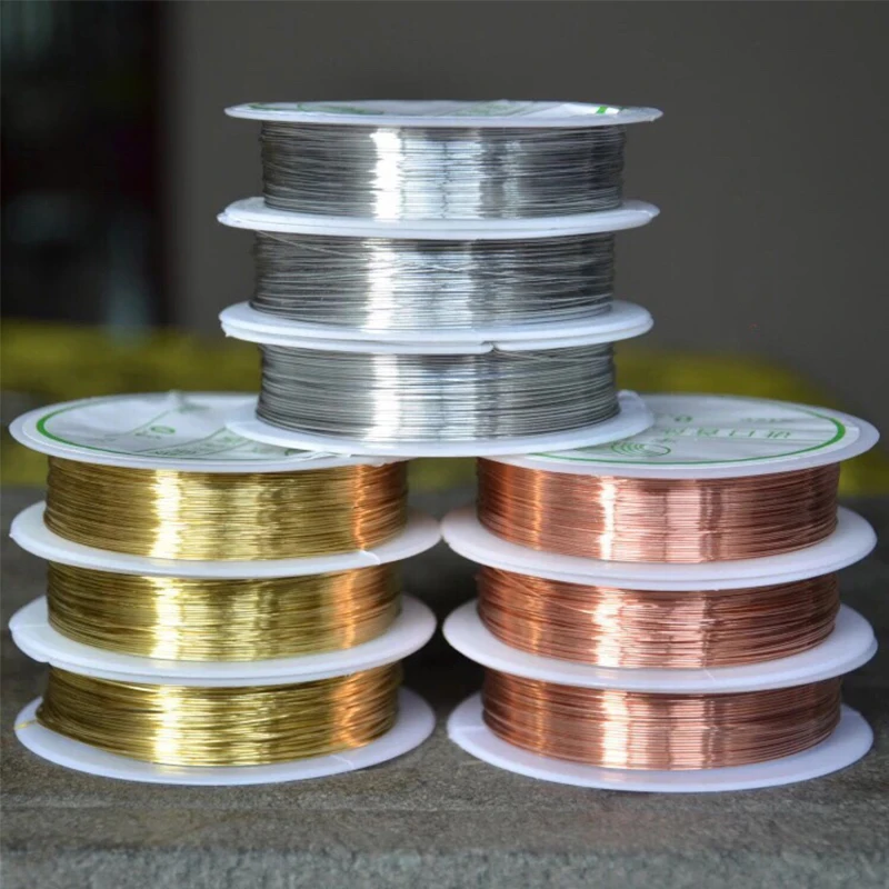 Colorfast de alambre de cobre alambre para collar de pulsera joyas DIY accesorios/0,2/0,25/0,3/0,4/0,5/0,6/0,8/1,0mm arte rebordear alambre