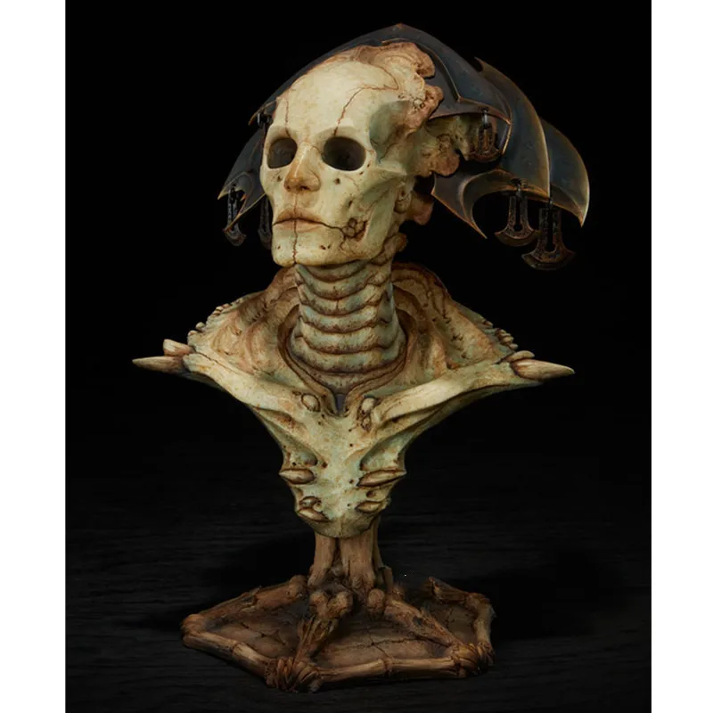 

Death Court Statue Bone System Bust Great Diviner Half-Length Photo Or Portrait Resin Action Model Toy BOX B313