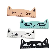 Règle droite en bois chat mignon 1 pièce/lot, Puzzle multifonction, règle de dessin, zakka pour étudiants, outils de bricolage, papeterie