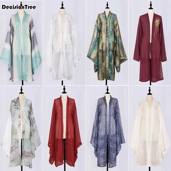 

2020 hanfu coat women hanfu vintage ancient chinese outer coats sparkling embroidery transparent vintage Sunscreen Cardigan