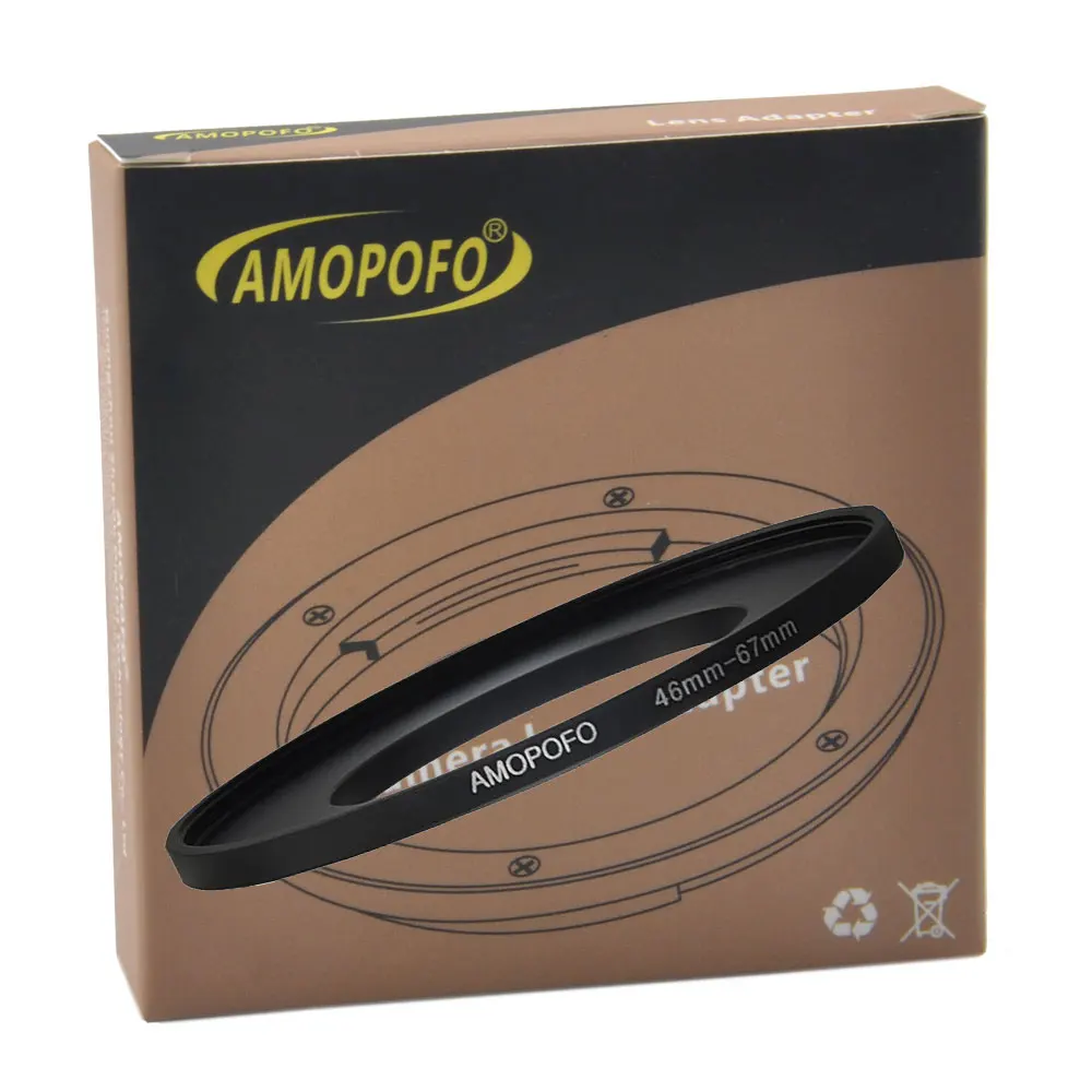 Amopofo Universal 46-67mm //46mm to 67mm Step Up Ring Filter Adapter for UV,ND,CPL,Metal Step Up Ring Adapter