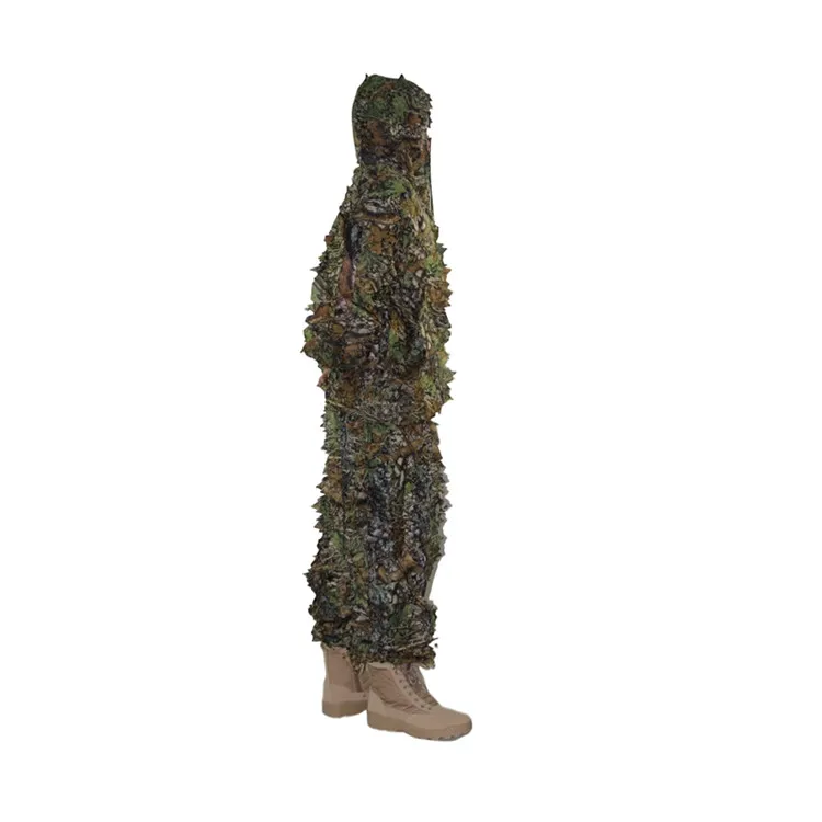 Outdoor Ghillie Suit 3D Maple Leaf Camouflage Clothes Jacket and Pants CS training War Game Jungle Hunting Clothes for Sniper