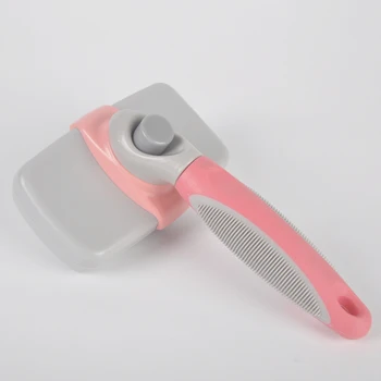 

Stretchable Slicker Loose Hairs Stainless Steel For Cats Portable Pet Grooming Brush Gently Removes Tools Self Cleaning Massage