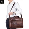 BULLCAPTAIN Briefcase Shoulder Messenger Bags Men's Genuine Leather 14-inch Laptop Bag's Men's Briefcase Office Business Handbag 2