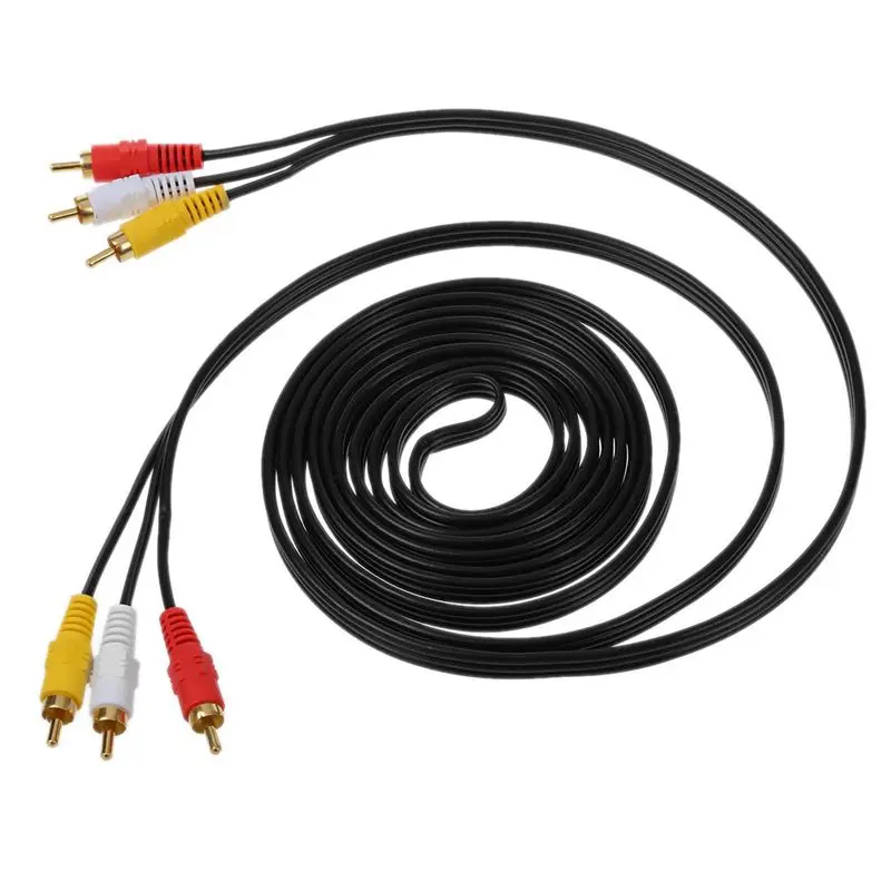 Тройной 3 Мужской RCA Аудио Видео DVD кабель ТВ АВ 2,7 м