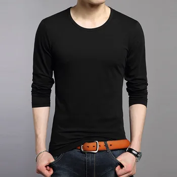 

Men's long-sleeved t-shirt 2019 spring and autumn new middle-aged round neck shirt 25-40 years old middle-aged autumn 3623
