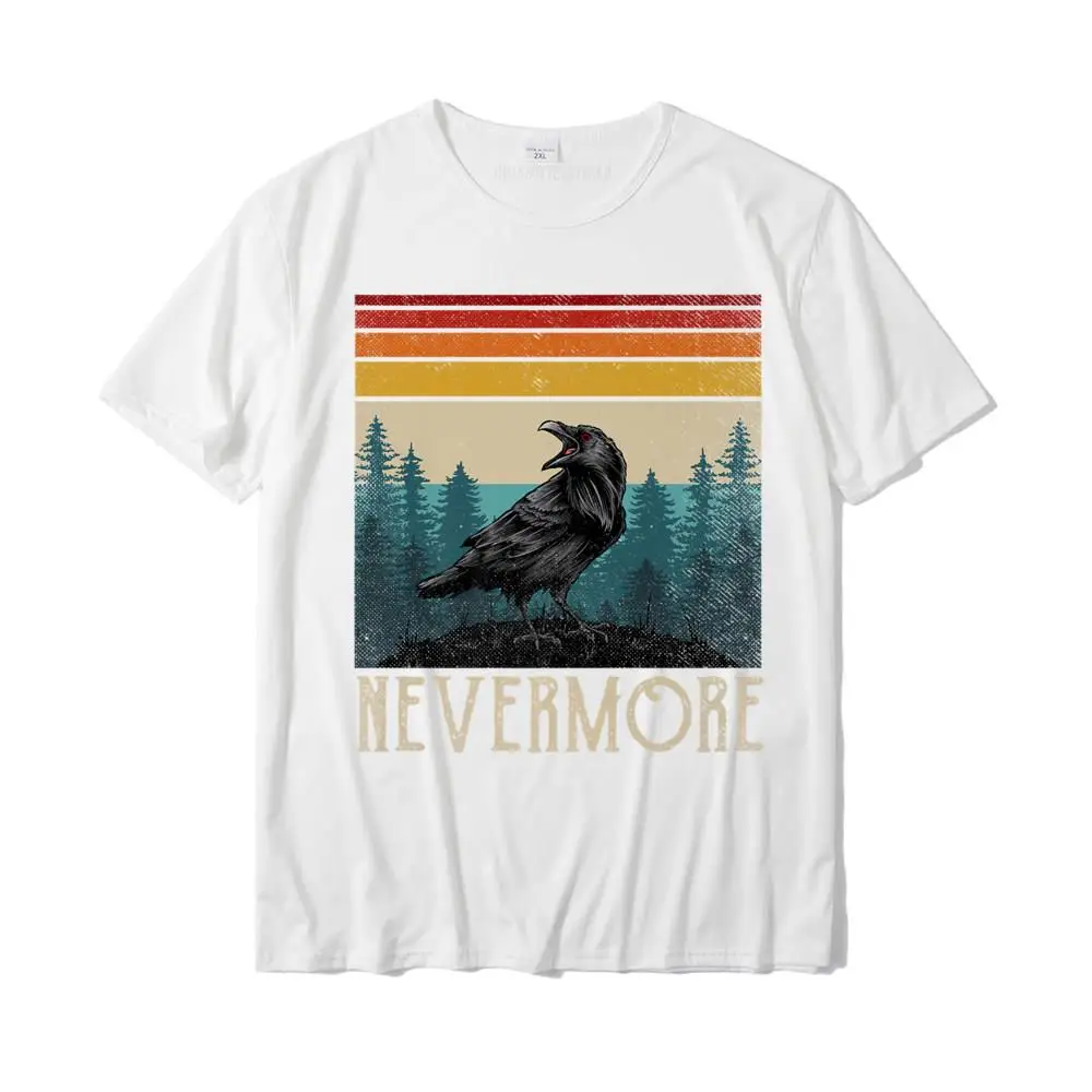 Normal 100% Cotton Tops T Shirt for Men Design T Shirts Design Hot Sale O Neck Sweatshirts Short Sleeve Wholesale Vintage Nevermore Shirt Edgar Allan Poe The Raven Premium T-Shirt__MZ14921 white