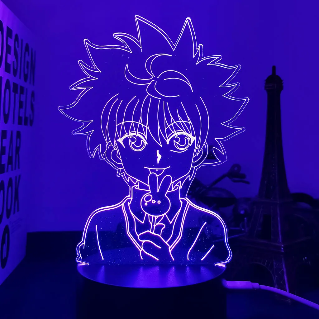Аниме-лампа Hunter X Killua 3d светодиодный светильник для спальни Декор подарок на день