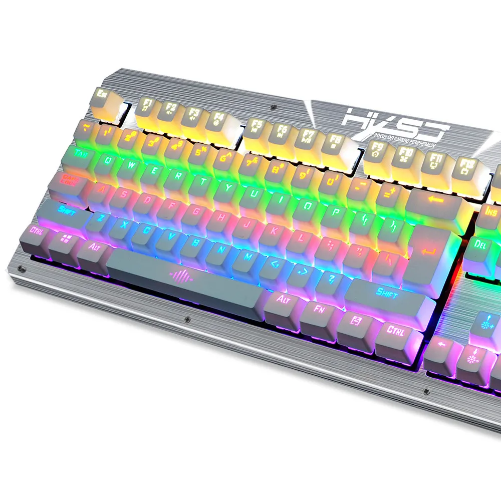 OMESHIN настоящая механическая клавиатура RGB Радужная механическая клавиатура 104 клавиш без коллизии всех клавиш 10 видов режима подсветки