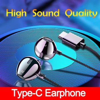 

Wired Type C Earphone HIFI Stereo In-ear Earphones with Mic for Oneplus Nord for Xiaomi Redmi Note 9 Pro 9S 9A 8 Volume Control