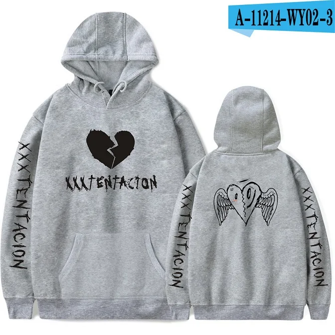 XXXTentacion 3D толстовки для мужчин и женщин Новая мода Harajuku Хип Хоп Толстовка Rapper XXXTentacion Moletom уличная одежда большого размера Топ - Цвет: Gray4