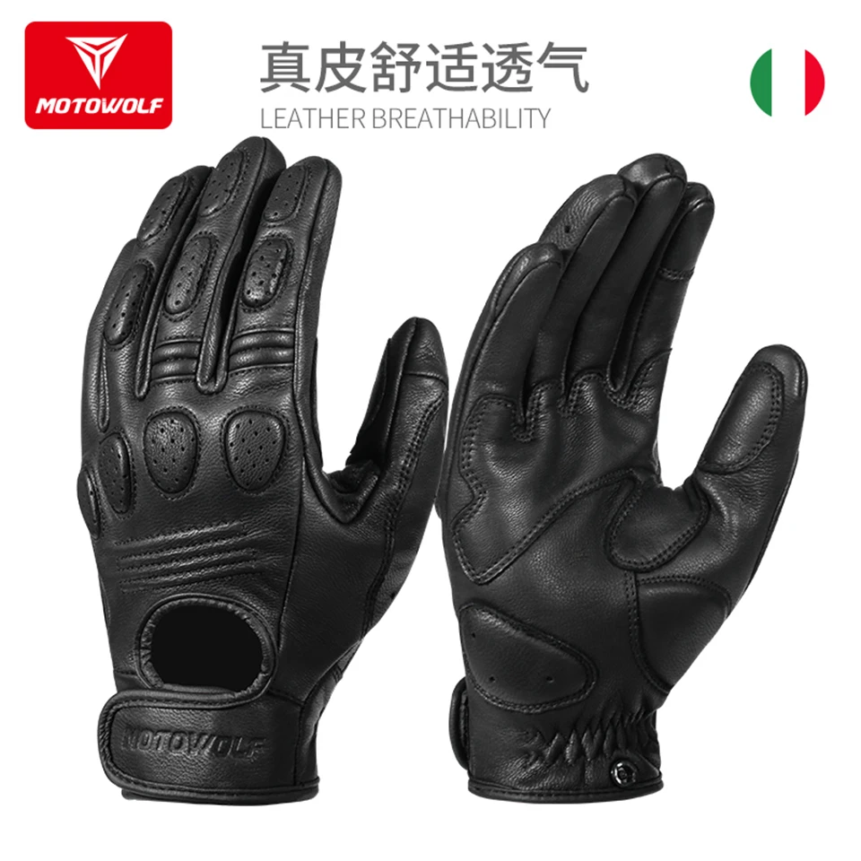 

Motorcycle Winter Full Finger Gloves Sheepskin Anti-slip Anti-drop Gloves Touch Screen Riding Motorcycle Equipment
