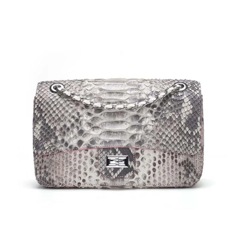 Dae Nieuwe Python Huid Geur Boa Constrictor Handtas Lady Crossbody Tas Met Een Kleine Ketting Voor Dame Vrouwen Keten Tas Dae Nieuwe Python Huid Geur Boa Constrictor Handtas Lady Crossbody Tas Met Een Kleine Ketting Voor Dame Vrouwen Keten Tas