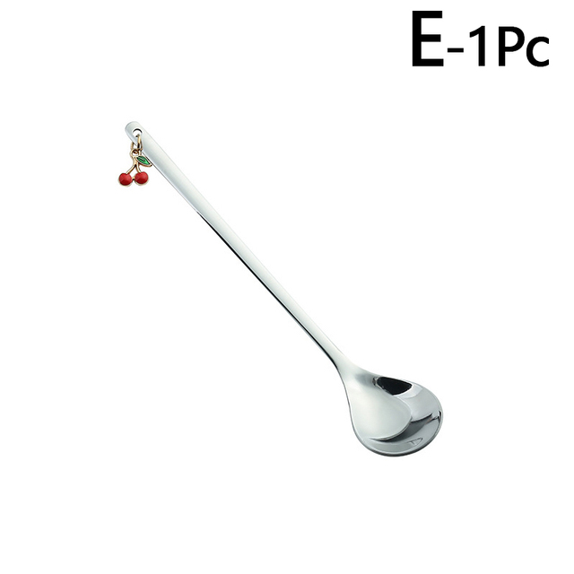 Fruit Pendant Coffee Spoons Teaspoon Mixing Stirring Dessert Spoon Table Decor Christmas Party Gift Kitchen Tool