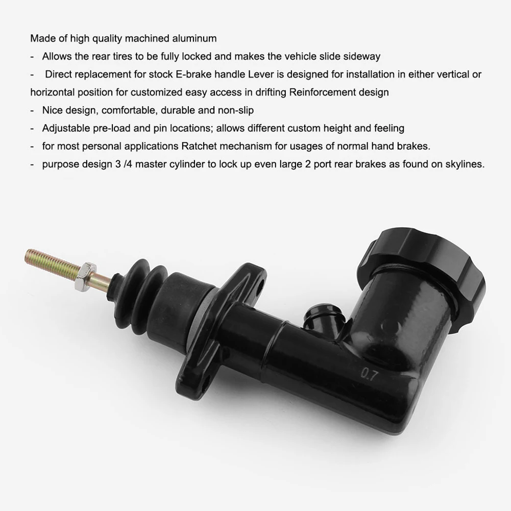 Replacement Universal Clutch Master Cylinder Aluminum Non Slip Adjustable Automobiles Durable Car Assembly Compact Handbreak