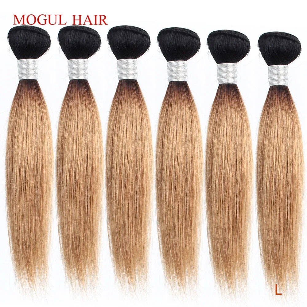 Descuento Magnate de cabello 4/6 mechones 50 g/pc 10 "-16" 1B 27 raíz oscura Ombre rubio miel 1B platino 613 rubia recta Remy armadura del pelo humano gzwGrzMX