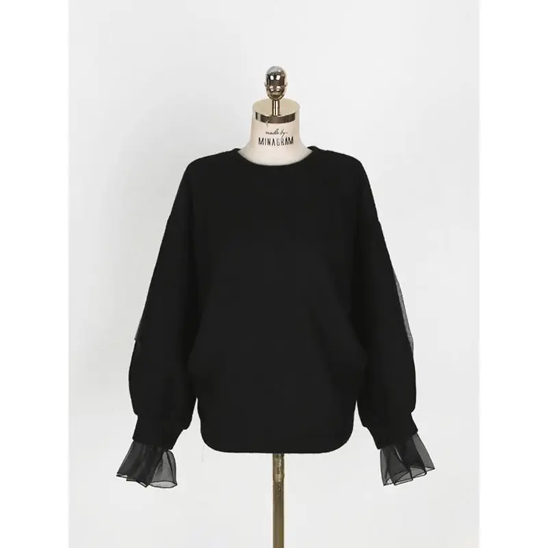 Tanie Jesienne zimowe ubrania dorywczo luźne z długim rękawem Patchwork długi sweter z kapturem bluzy damskie bluza gruby elegancki koreański styl