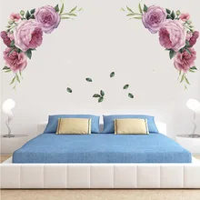 Kun Still Cross Border стиль пион зеленый лист самоклеющиеся экологически чистые наклейки на стену гостиная спальня съемный