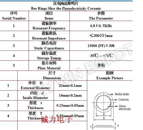 10 Pcs Piezoelectric Piezo Ceramic Wafer Plate Dia 20mm For Buzzer Loudspeaker
