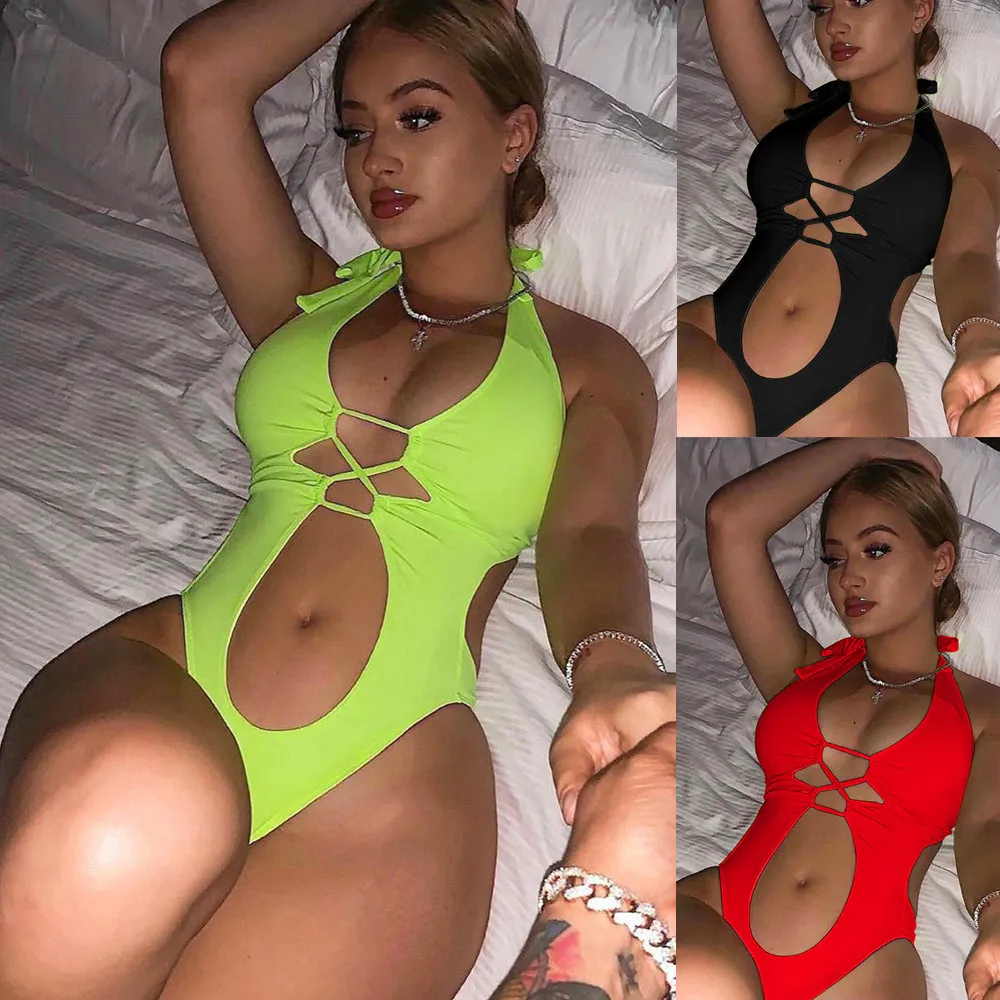 

2020 Europe and the United States new sexy solid color bikini explosion models female swimsuit swimwear ZY068 1