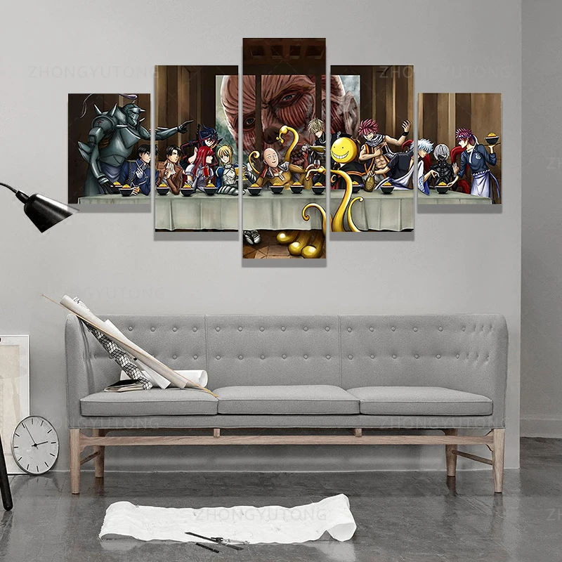 Anime The Last Supper Crossover Version Poster Attack On Titan Prints On  Canvas Wall Art For Living Room Decor Boy Gift - AliExpress